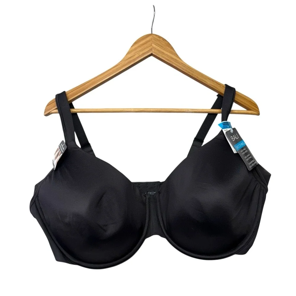 Bali Womens Bra 42DDD Black Style DF6548 Smoothing Underwire Mesh Breathable